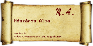 Mészáros Alba névjegykártya